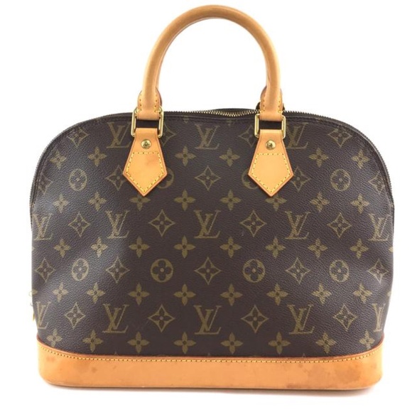 Alma Handbag Brown Monogram Canvas Satchel - Picture 12 of 12